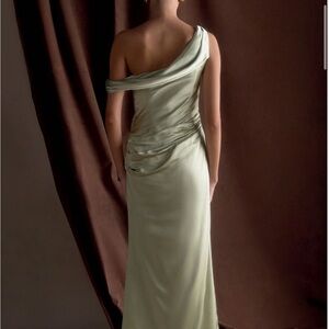 Elegant Sage Evening Gown — Meshki